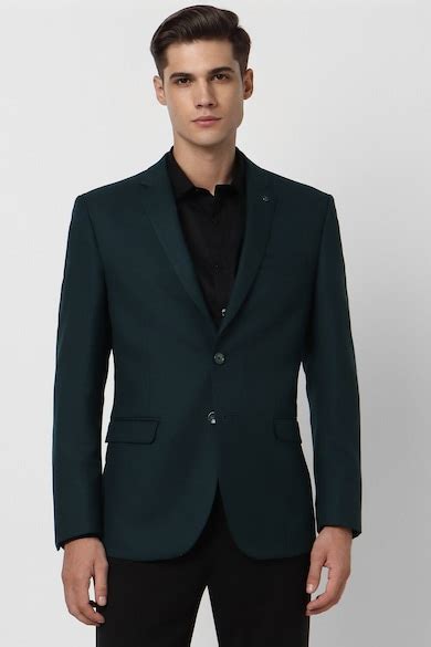 Buy Men Green Solid Slim Fit Formal Blazer Online - 930265 | Van Heusen