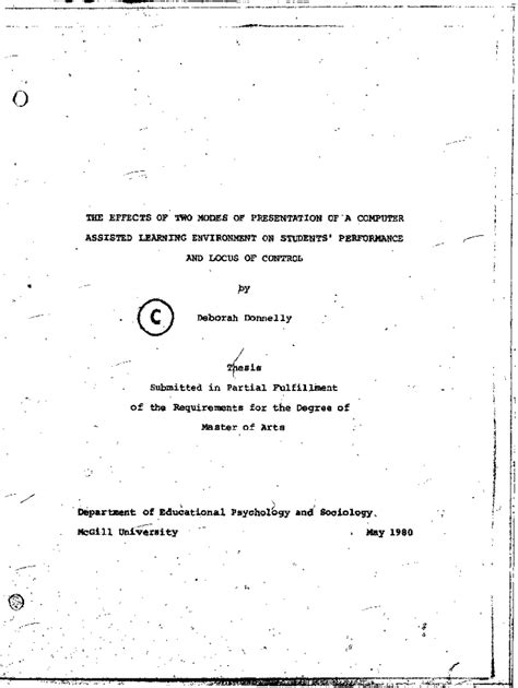 Fillable Online THE EFFECTS OF \'IWO MODES OF PRESENTATION OF -A ...