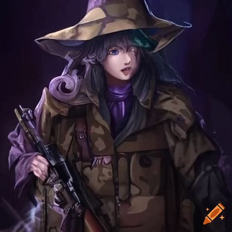 Image of a wizard in camouflage with a rifle and night vision goggles on Craiyon