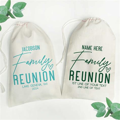 Family Reunion Bags - Personalized Reunion Favor Bags - Family Reunion Gift Bags - Custom Family ...