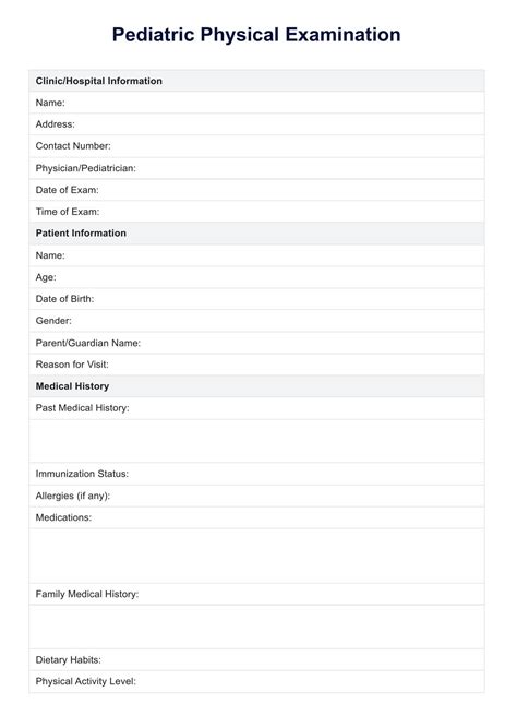 Pediatric Neurological Exam Checklist & Example | Free PDF Download
