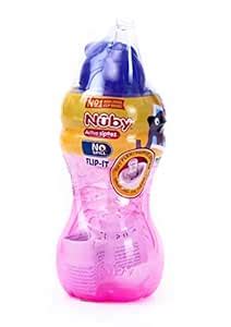 Buy Nuby Flip It Fat Straw Cup 300ml (Purple Cap) Online at Low Prices ...