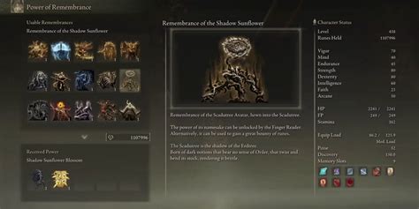 What To Do With Remembrance Of The Shadow Sunflower In Elden Ring