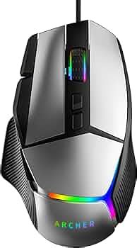 Archer Tech Lab Recurve 800 Wired Gaming Mouse with 6 DPI Levels, 9 ...