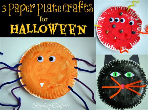 3 Paper Plate Crafts for Halloween ~ Reading Confetti