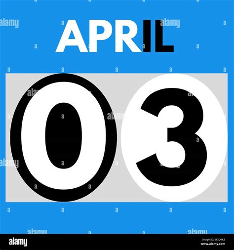 April 3 . Modern daily calendar icon .date ,day, month .calendar for ...