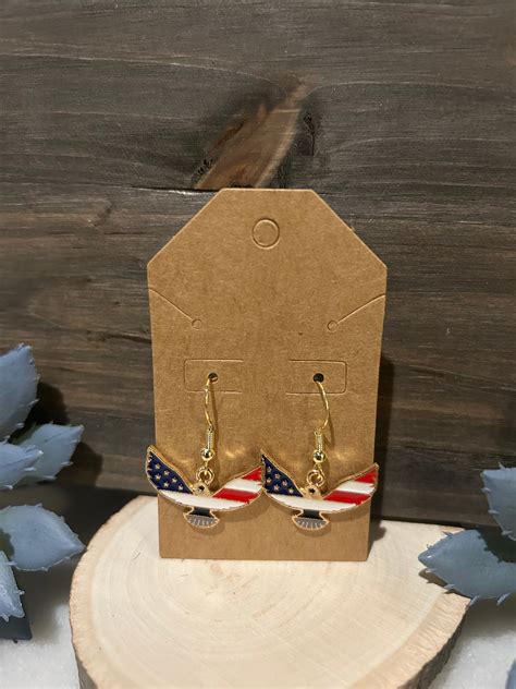 American Flag Earrings, American Eagle Earrings, Patriotic Earrings ...