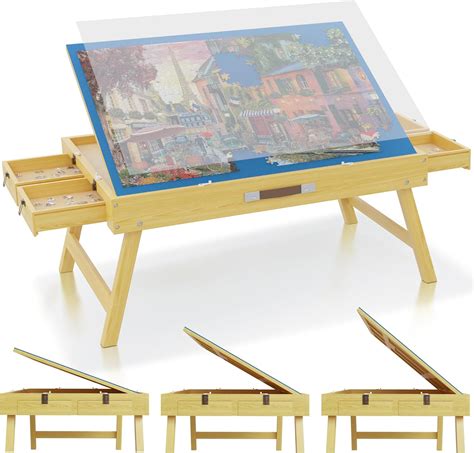 Amazon.com: Jigsaw Puzzle Table with Drawers - 1500 Piece Puzzle Board ...