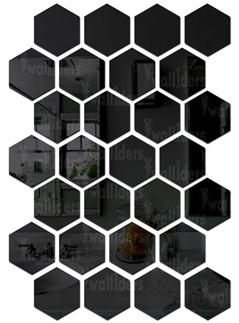 Buy Wall1ders 28 Hexagon with 10 Butterflies Black (Each Hexagon Size ...