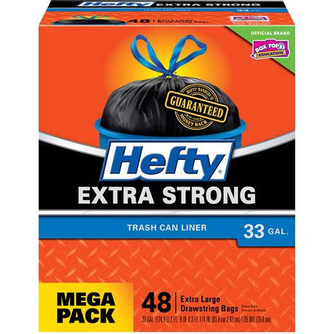 Hefty ® Strong Trash Can Liner 33 Gallon Drawstring Bags 48 ct Box