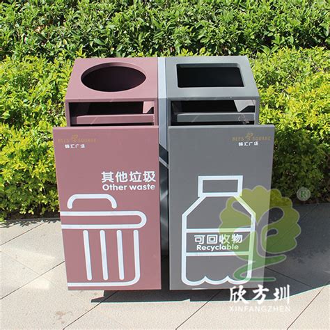 珠海购物商城组合滑轨不锈钢分类垃圾桶 | 广东垃圾桶
