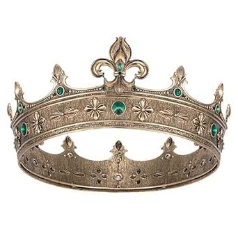 SWEETV Fleur-de-lis King Crown for Men, Royal Prince Tiara Headwear ...