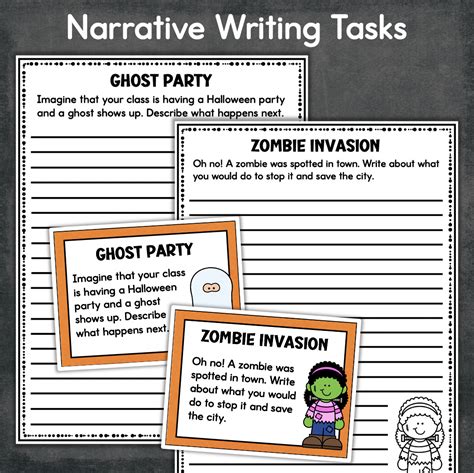 Halloween Writing Prompts & Paper Narrative Descriptive Persuasive ...