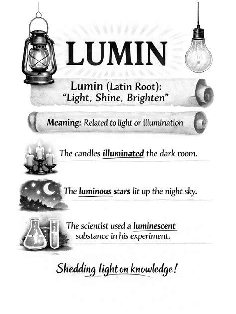 Latin Roots Made Easy: LUMIN (Light) | Vocabulary Practice Worksheet