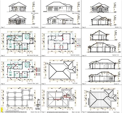 House Design Plan 11.5m ×18.0m With 3 Bedroom - Full Plan | Engineering ...
