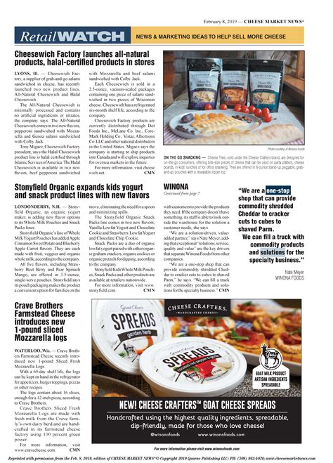 Winona Foods adds products, expands its presence in retail - Winona Foods