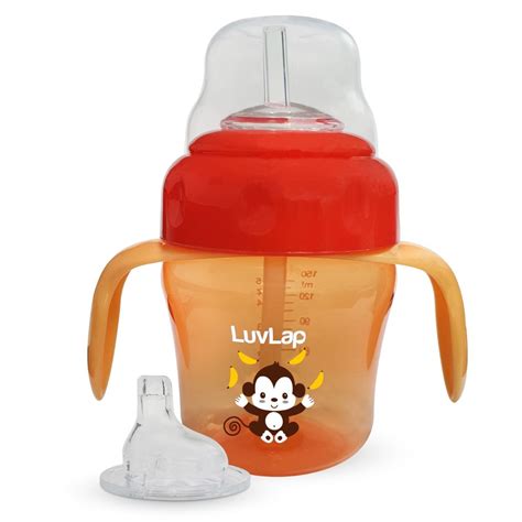 LuvLap Banana Time 2 In 1 Spout And Straw Sipper Orange (150ml)