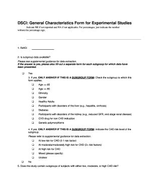 Fillable Online ncbi nlm nih DSCI: General Characteristics Form for ...