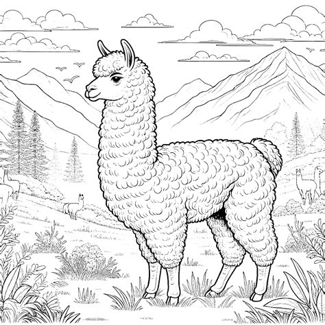 Llama Coloring Page