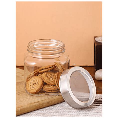 Buy STOREHAUS Square Storage Jars - Clear Glass, Transparent ...