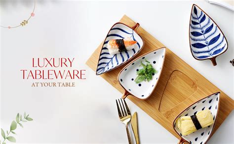 Buy Nestasia Contemporary Leaf-Shaped Ceramic Blue and White Glossy ...