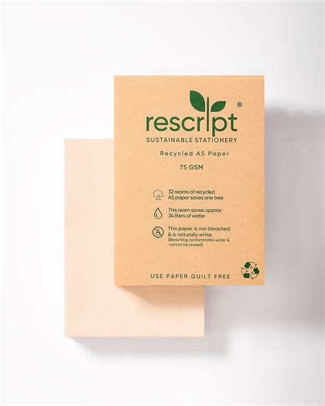 100% Recycled A5 Copier Paper – 500 Sheets (75 GSM) – Rescript