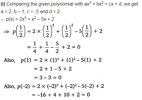 Verify that the numbers given alongside of the cubic polynomials below ...