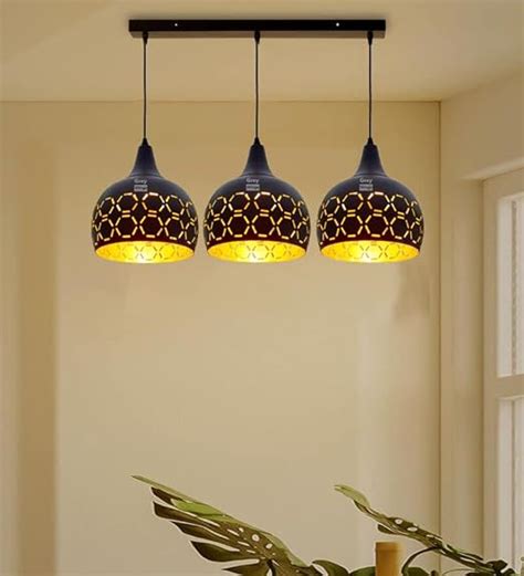 Buy Keyplus Aluminium Cutting 3 Light Linear Cluster Hanging Light ...