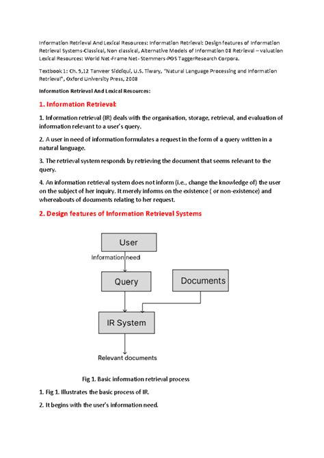 Module 5: Chapter 1 - Information Retrieval and Lexical Resources - Studocu