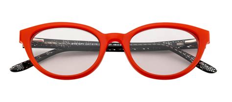 Seesaw Transparent Lens Cat Eye Sunglass Full Rim Red Frame With 100% ...