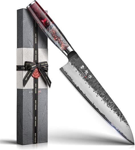 AtumuryouJPCK Japanese Chef Knife with Black Gift Box, 8 inch Hand ...