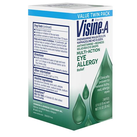 Visine-A Antihistamine + Red Eyes Multi-Action Allergy Relief Eye Drops ...