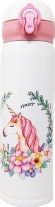 Parteet Stainless Steel Vacuum Unicorn Print Water Bottle 500ml (White ...