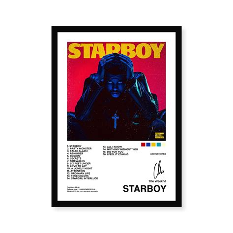 The Weeknd Starboy Album Cover A4 Wall Poster – Stickerly