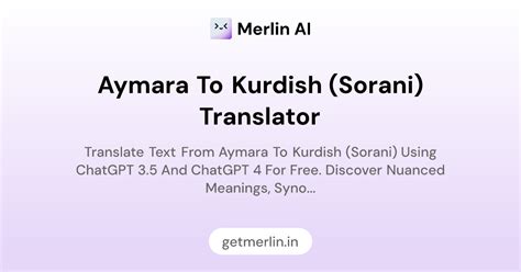Aymara to Kurdish (Sorani) Translator