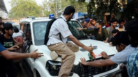 West Bengal Education Minister's Car Attacked By Student Union At ...
