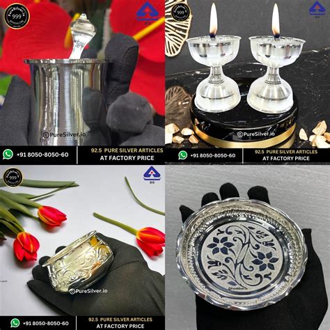 Pure Silver Plate - Bangalore Silver Thali (1.75 to 12 inches / 6 gms ...