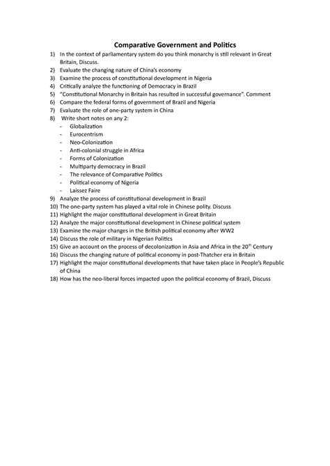 Notes-YLYR.docx full form - Comparative Government and Politics In the ...