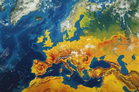 Premium Photo | Colorful Satellite Weather Map Depicting Temperatures Across Europe