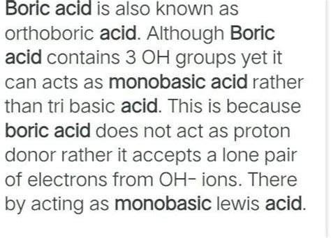 why boric acid is a monobasic acid - Brainly.in