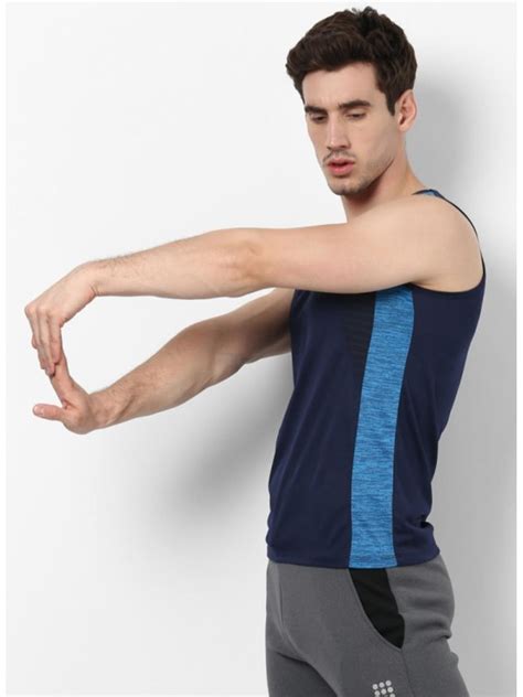 Buy Rock.it Navy Blue Round Neck Smart Fit Sandow Online in India ...