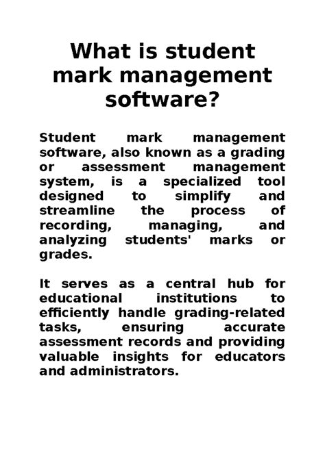 What is student mark management software - What is student mark ...