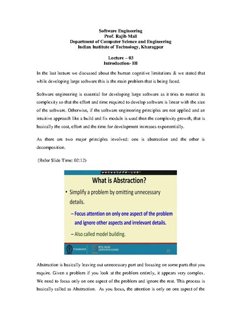 Lec3 - Software Engineering Principles: Abstraction & Decomposition ...