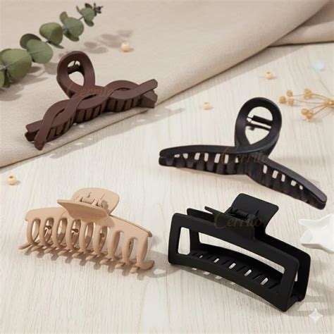 Cerrito Hair Claw Clips for Women Girls – 4 Pcs Large Strong Hold ...