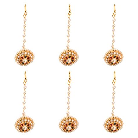 Buy SheCARIO Traditional Stylish Rajasthani Goldplated BOR Maang Tikka ...