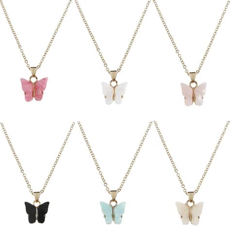 Butterfly Necklaces Set, 6PC Butterfly Necklaces for India | Ubuy
