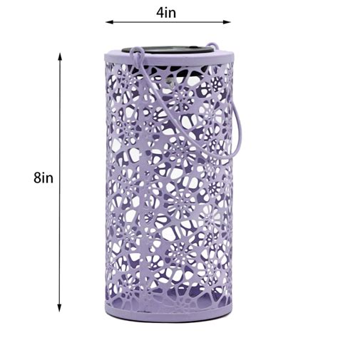 Purple Metal Solar Outdoor Lantern, 8" | At Home