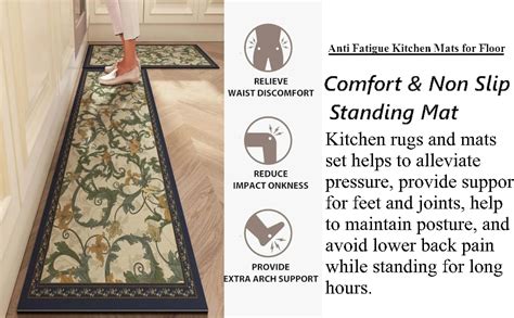 proxin Anti Fatigue Kitchen Rug Sets 2 Piece Non Slip Kitchen Mats for ...
