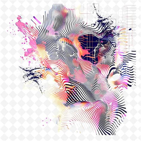 Png glitch invitation with distorted graphics and abstract shape ...