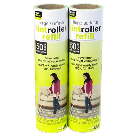 Smart Design Lint Roller Refill - 2 Pack (100 Sheets) - Easy-Peel ...